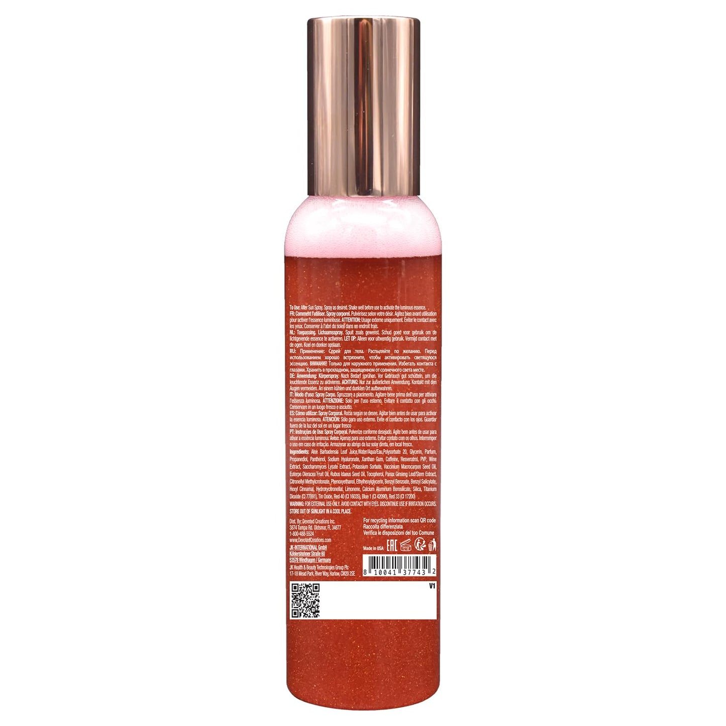 Devoted Creations Berries & Brandy After Sun Refreshing Spray | Color Extending - Skin Refreshing - Body Energizing Rich Hydrating After Sun