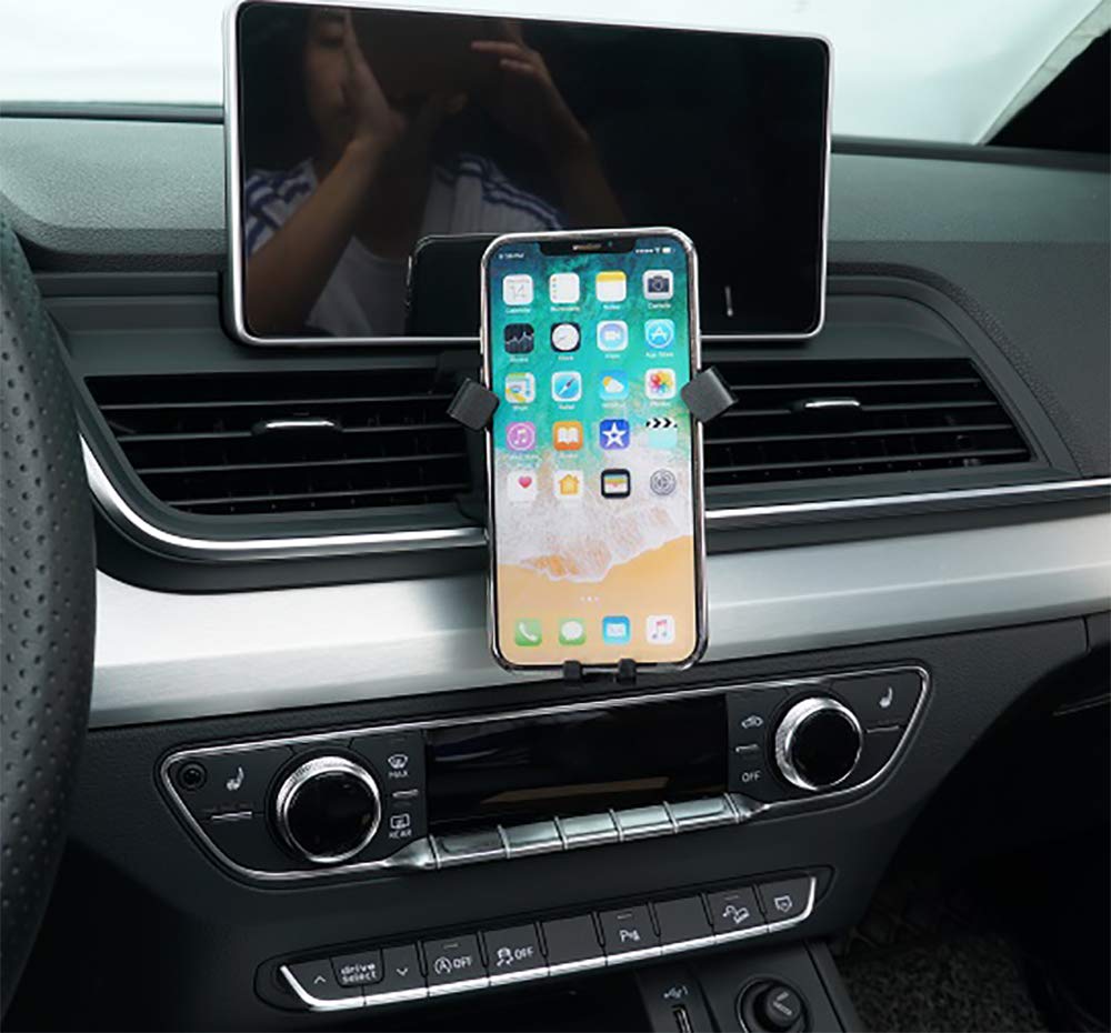 BEERTE Phone Holder fit for Audi Q5 2018-2024 Audi SQ5 2018-2024 Adjustable Air Vent Car Dashboard Cell Phone Mount Carbon Fiber Pattern Phone Mount…