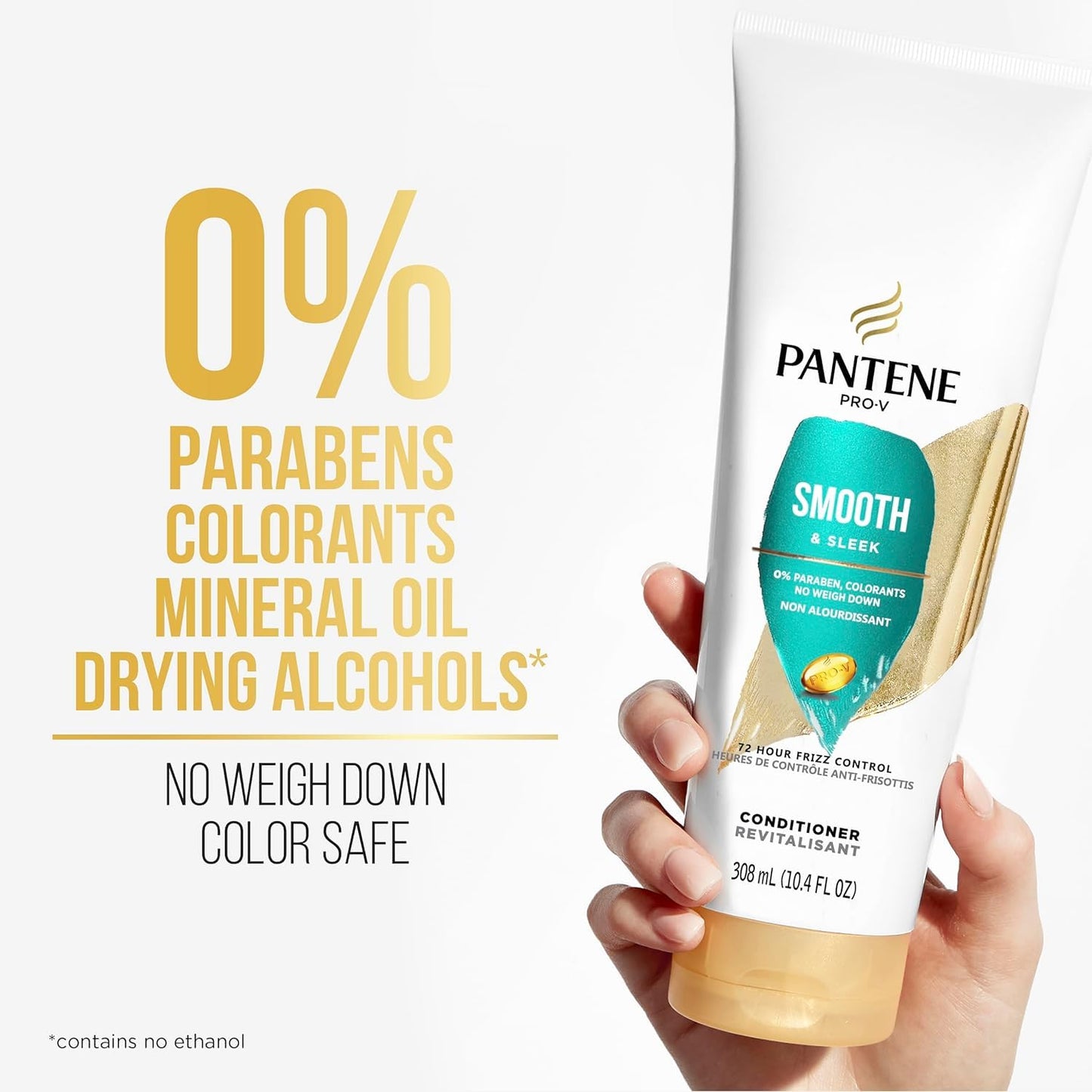 Pantene PRO-V Smooth & Sleek Conditioner, Frizz Control, 10.4 oz (Pack of 2)
