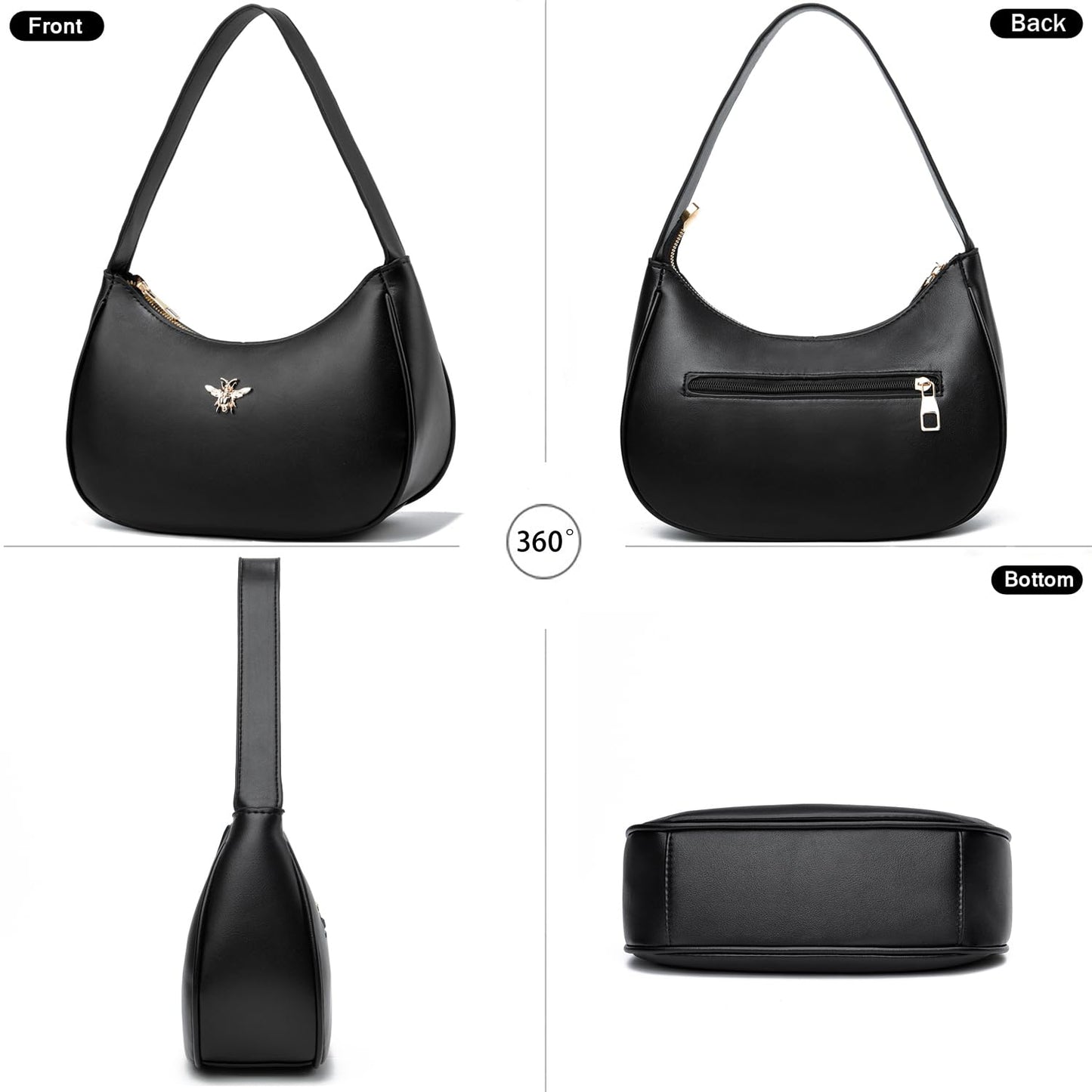 BAIKELI Crescent Shoulder Bags for Women Small Shoulder Purse Handbag Retro