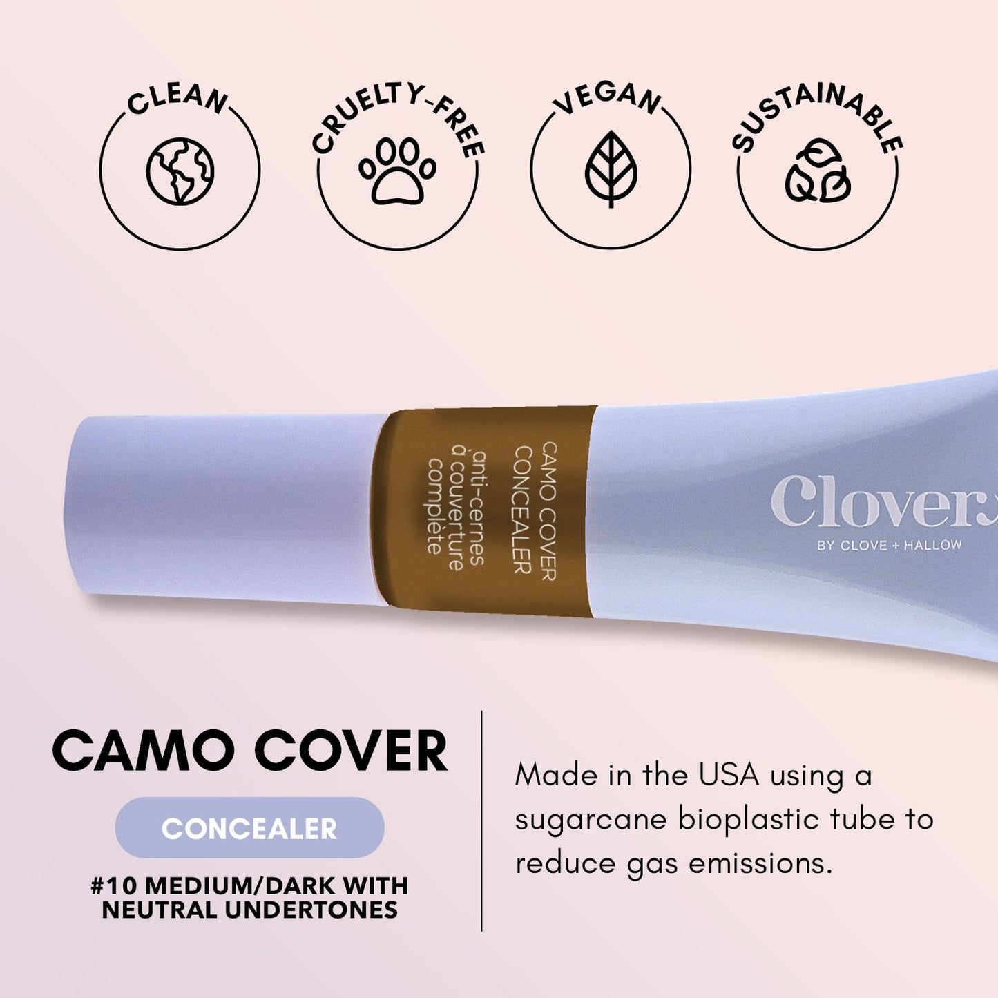 Clover Camo Cover Face & Under Eye Concealer Cruelty-Free & Vegan Natural Makeup