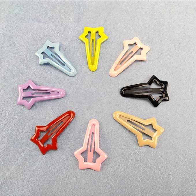 Duehut HLLMX 10 PCS Colorful Stars Duckbill Clip Hair Clip Non-slip Toddlers Colorful Cute Lovely Metal Hair Barrettes Hair Accessories for Kids Teens