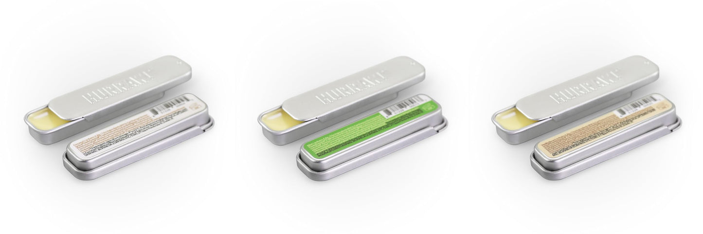 Hurraw! Coconut, Mint, Vanilla Lip Balm Slim Slider Tins, 3 Pack Bundle: Organic, Certified Vegan, Cruelty and Gluten Free. Non-GMO, All Natural