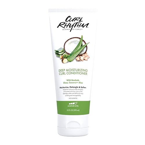 Curl Rhythm Deep Moisturizing Curl Conditioner - Curly Hair Conditioner with Shea Butter, Coconut, and Aloe - Strengthens and Protects Curls - 10 oz