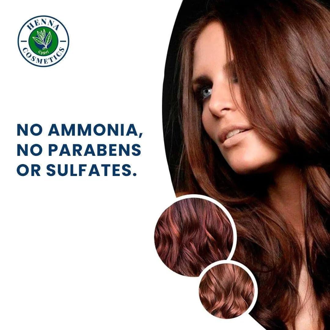 Henna Cosmetics Cypri Natural Henna Hair Color Dye, 100% Pure Henna Powder for Hair Growth Organic (Brown, 100 Gr + Free 50 Gr.)