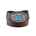 ARIAT Women's Basic Strap Turquoise Belt, Brown, Large