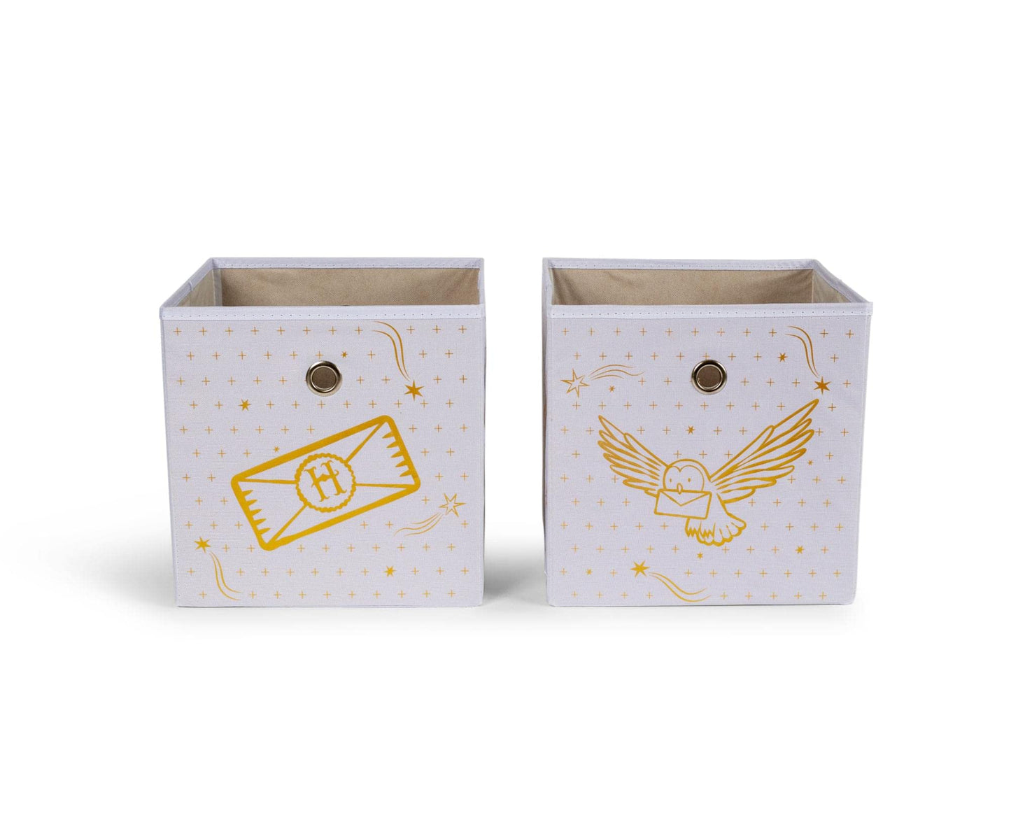 Ukonic Harry Potter Hedwig 11-Inch Storage Bin Cube Organizers, Set of 2 | Fabric Basket Container, Cubby Cube Closet Organizer | Wizarding World…