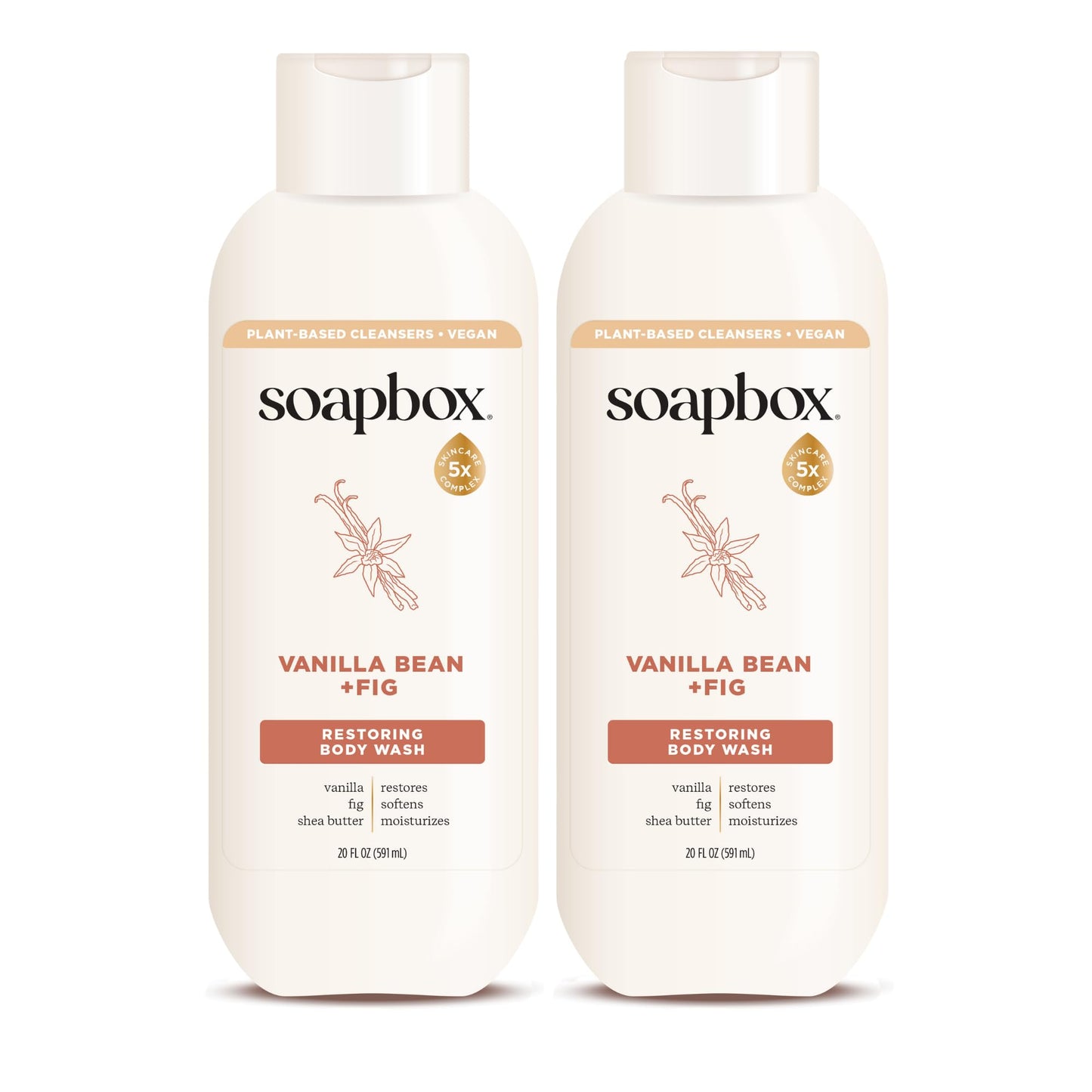 Soapbox Moisturizing Body Wash, Vanilla Bean & Fig Shower Gel - Hydrating Natural Body Wash with Shea Butter - Clean Ingredients Free of Harsh Beauty & Personal Care Soapbox