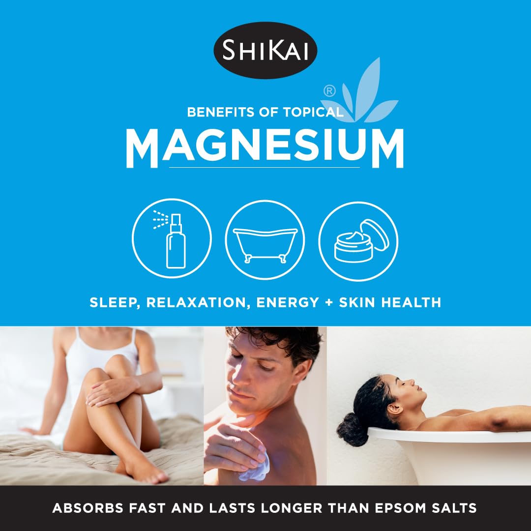 ShiKai Magnesium Bath Flakes with Arnica (32 oz) - Bath Salt Soak for Muscle Relief - Fragrance Free Beauty and Personal Care ShiKai