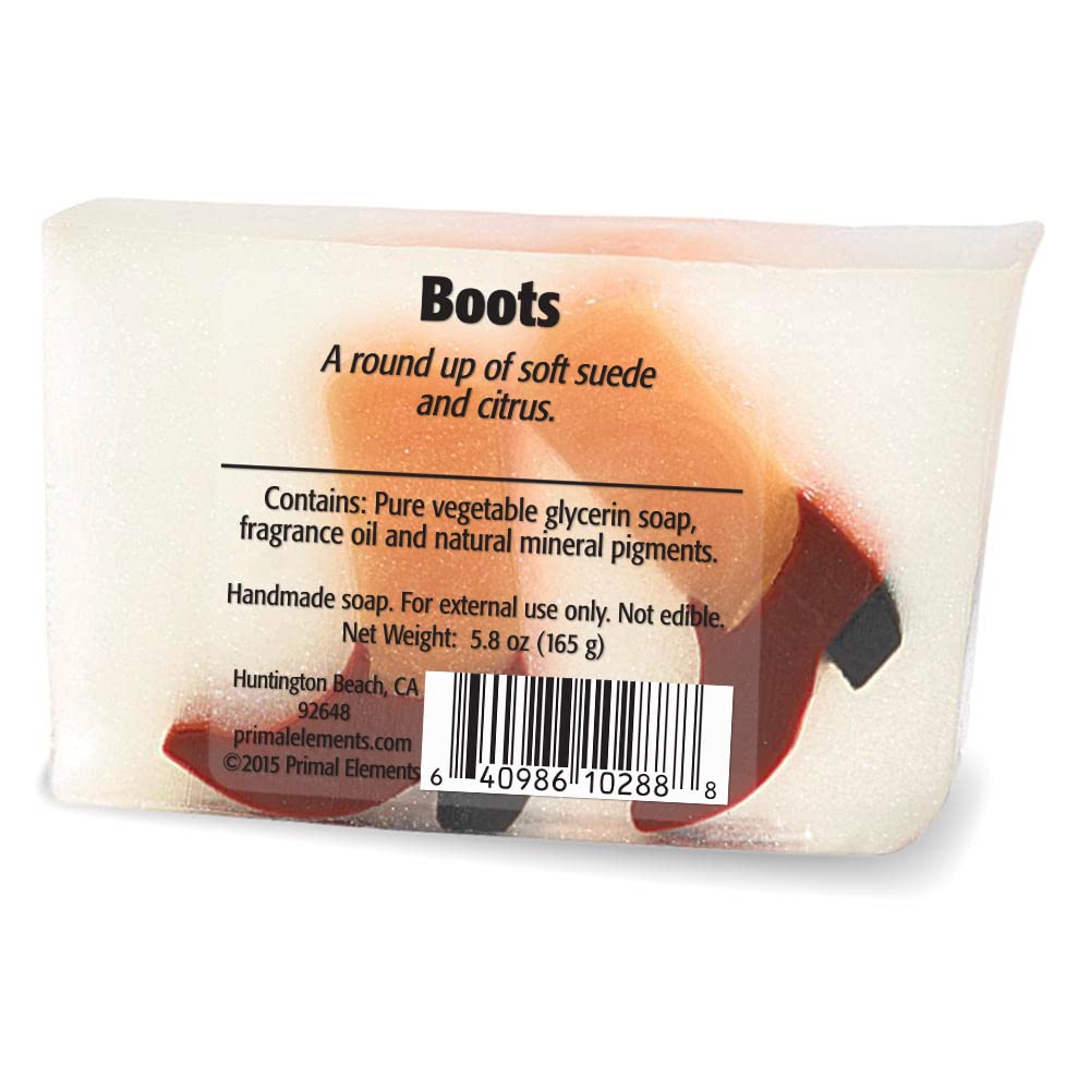 Primal Elements Glycerin Bar Soap | Helps All Skin Types, Sensitive, Oily & Dry Skin | NO PARABENS, VEGAN, GLUTEN FREE, 100% VEGETABLE BASE - (Boots)