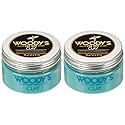 Woody's Hair Clay for Men - Matte Finish, Styling Pomade for Men Stronghold, Firm and Flexible Control, 3.4 oz. 2-Pack