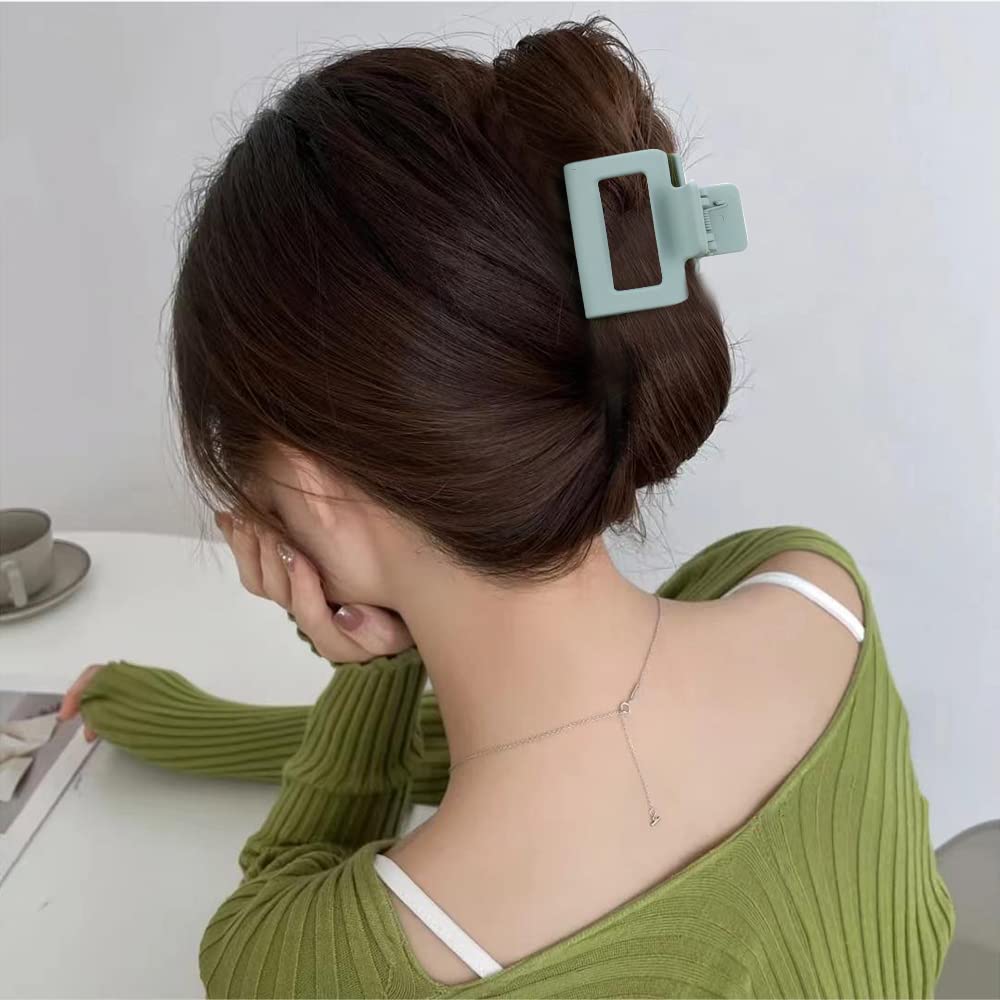 ATODEN Hair Accessories for Women: 5Pcs Square Matte Claws, Thin Hair Clips, Cute Banana Jaw Clamps for Hair Styling