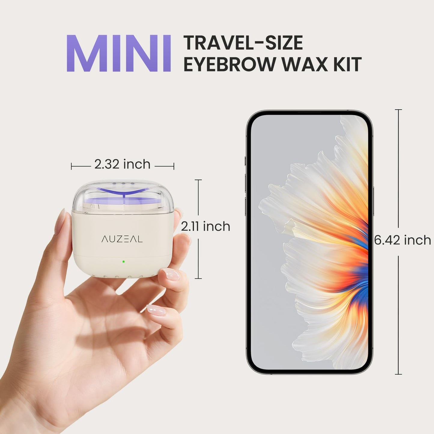 AUZEAL Mini Face Wax Kit for Women, Facial Waxing Kit with 26 Wax Sticks, 100g Waxing Beads, Long-lasting Facial Hair Removal, USB Fast Heating, Smart Beauty and Personal Care AUZEAL