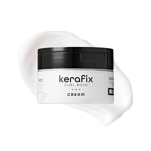 Red by Kiss Kerafix Curl Bond Cream (8 Oz), Curl Defining Cream for Curly Hair & All Textures, Anti-Frizz Bond Repair Enhance Shape, Boost Shine