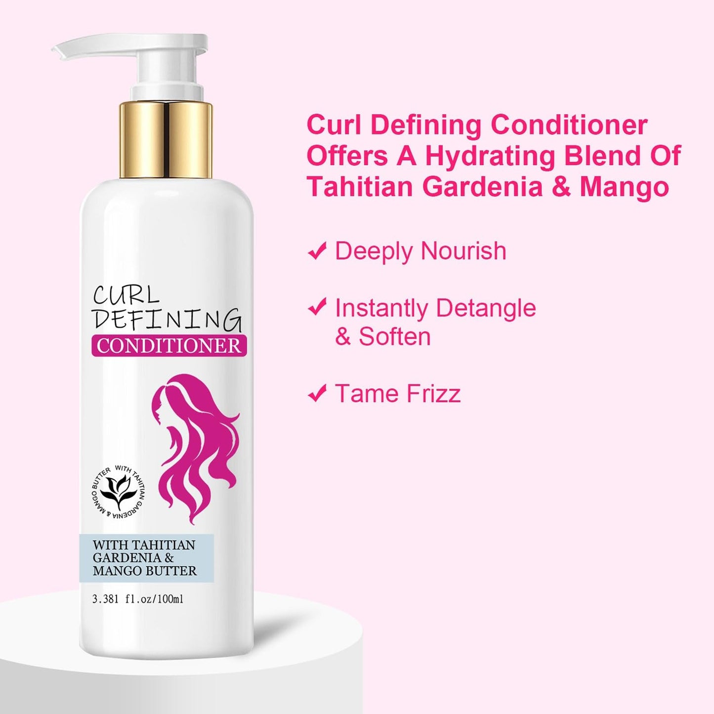 Curl Defining Shampoo and Conditioner Set, Hydrating & Nourishing Shampoo & Conditioner for Curly Hair, Enhances Bounce & Anti Frizz Repair Dry Hairs