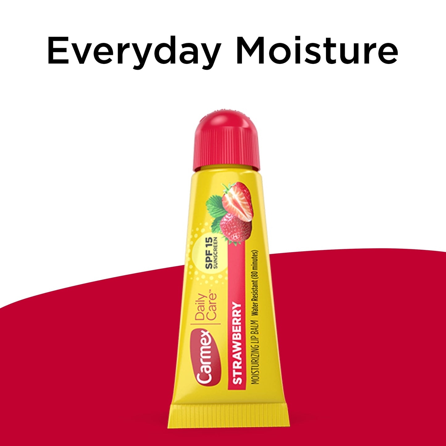Carmex Daily Care Moisturizing Lip Balm with SPF 15, Strawberry Lip Balm Tubes, 0.35 OZ Each - 3 Count (Pack of 4)