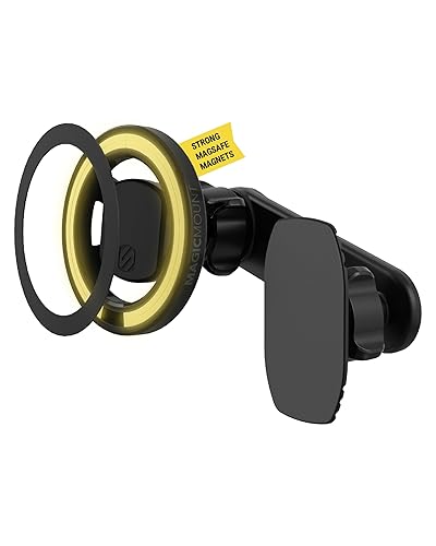 Scosche SMS1ODVR-1 MagicMount 5-in-1 MagSafe Phone Mount for Car Vent, Dashboard and Back of Display for Floating Screens, Hands Free Magnetic Cell…