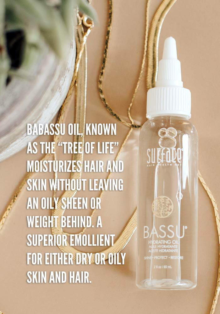 SURFACE Hair - Bassu Moisture Hydrating Oil- Restore, Moisturize, Detangle & Soften - 8 fl oz Beauty & Personal Care SURFACE
