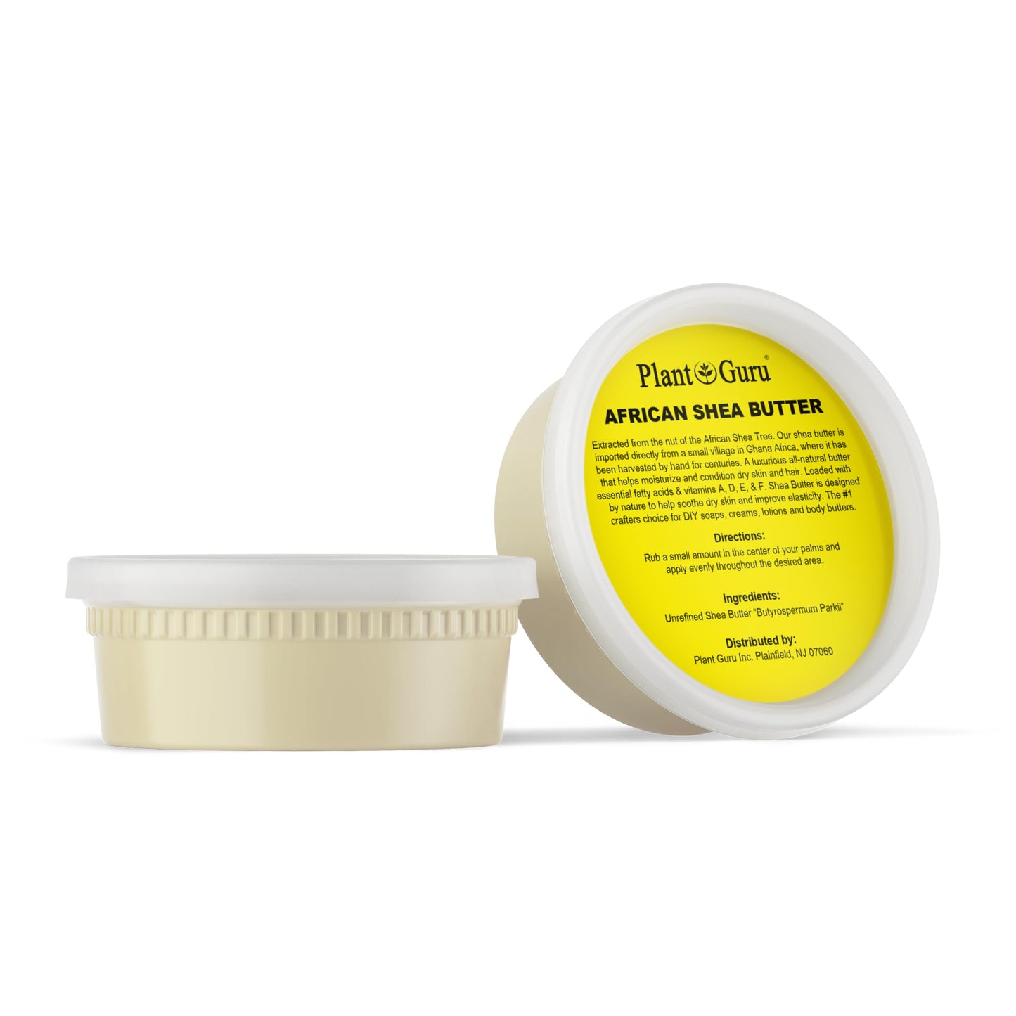 Plant Guru Raw African Shea Butter 8 oz. 100% Pure Natural Unrefined IVORY - Ideal Moisturizer For Dry Skin, Body, Face And Hair Growth. Great For DIY