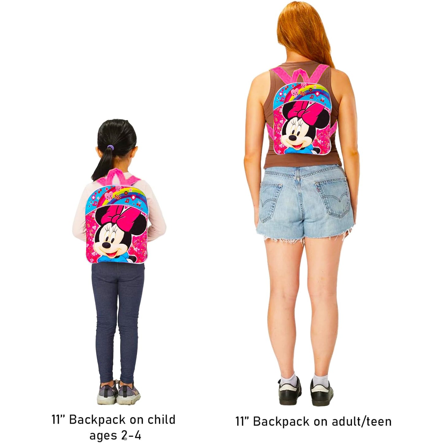 Disney Minnie Mouse Mini Toddler Preschool Backpack (11") (Minnie Mouse School Supplies Bundle)