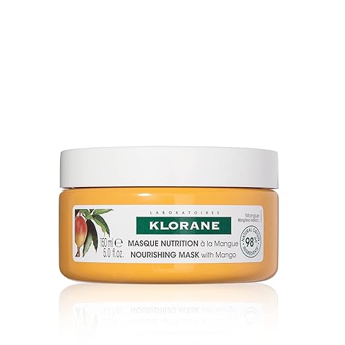 Klorane Nourishing 2-in-1 Mask with Mango, Deep Conditioning and Overnight Treatment for Dry Hair, Paraben, Silicone and Sulfate Free, Biodegradable