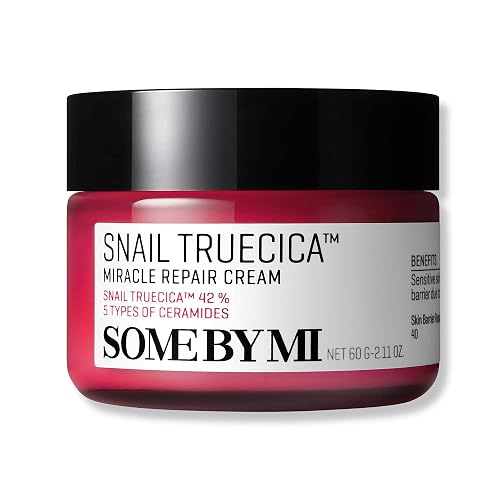 SOME BY MI Snail Truecica Miracle Repair Cream - 2.02Oz, 60ml - Made from Snail Mucin for Sensitive Skin - Daily Repair Face Moisturizer for Acne
