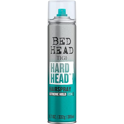 TIGI Bed Head Hard Head Hair Spray - Extra Strong Hold for All Day Style and All Hair Types, 11.7 oz