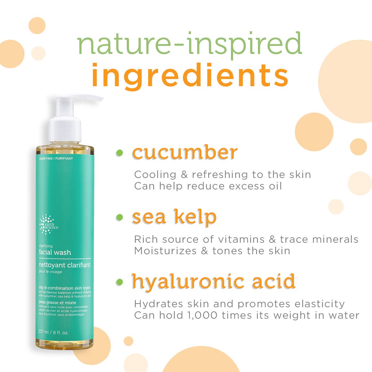 EARTH SCIENCE - Gentle Clarifying Facial Wash For Oily, Combination Skin Types (2pk, 8 fl. oz.)