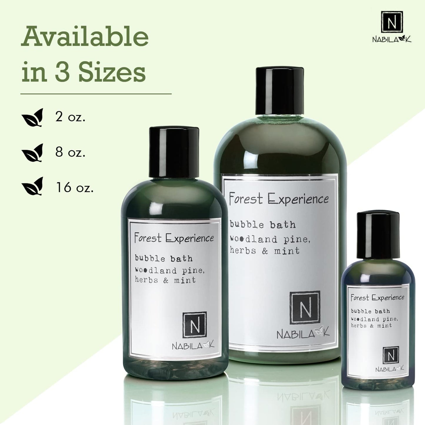 Nabila K Forest Experience Travel Size Bubble Bath with Pine, Herbs & Mint - Natural & Organic, Sulfate-Free, Tear-Free - Aromatherapy Bath Soak Beauty and Personal Care Nabila K