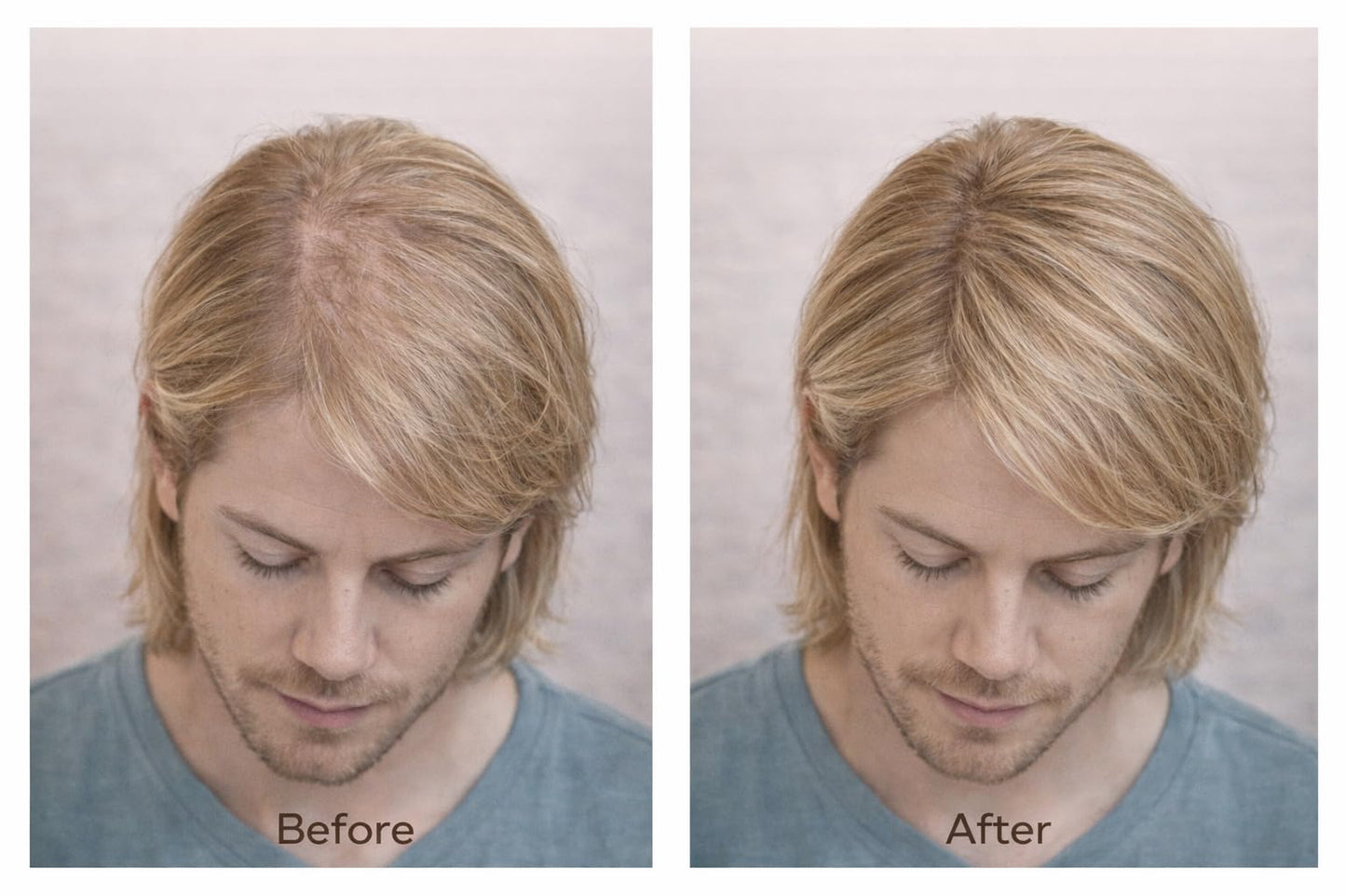 Dark Blonde Hair Building Fiber - Natural Density for Thinning Hair - Fuller Looking Coverage