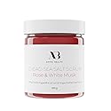 Amira Beauty Dead Sea Salt Body Scrub | Foaming Shower Scrub with Organic Essential Oils | Exfoliates and Moisturizes Skin | 7 OZ (Rose & White Musk)