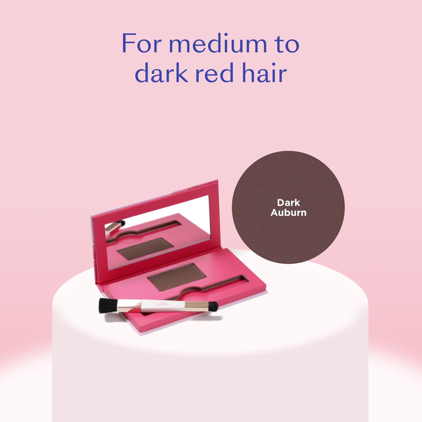 eSalon Root Touch Up + Brow Powder, Conceal & Cover (Dark Auburn) - Hairline Powder for Women - Scalp Concealer & Filler for Thinning & Gray Hair