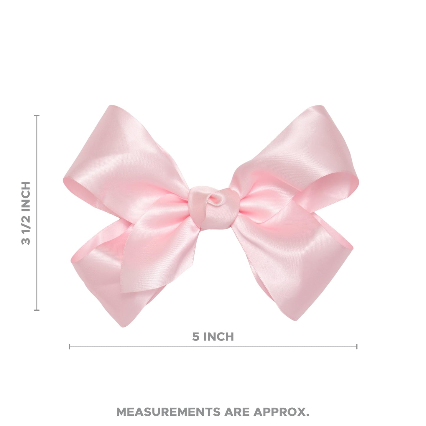 HAIRBOWS Girls' Satin Hair Bows with a Knot Wrap Center on a Clip, All Ages and Hair Types, 5 Inch Bow, Antique White