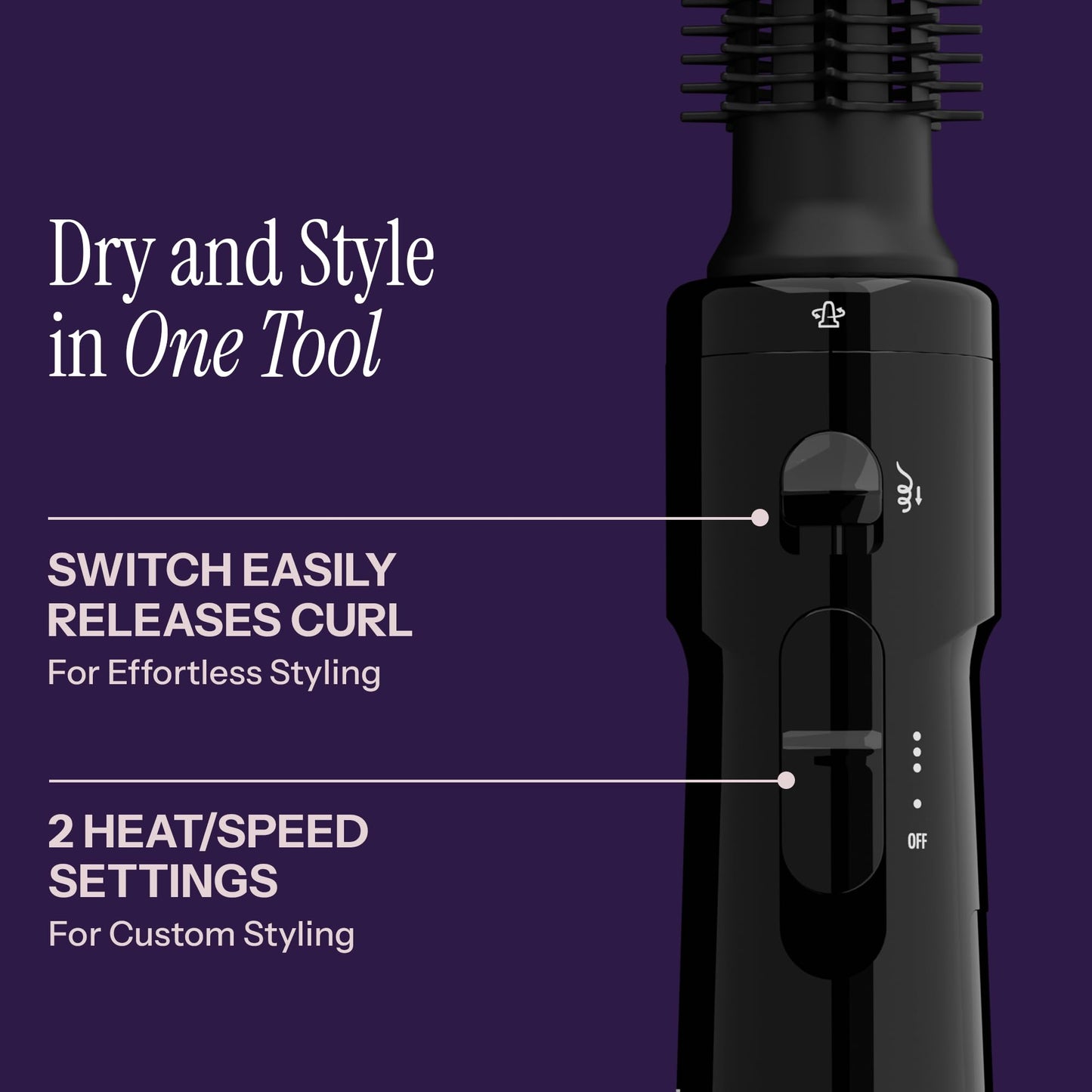 Hot Tools Pro Artist Hot Air Styling Brush | Style, Curl and Touch Ups (3/4”), Black