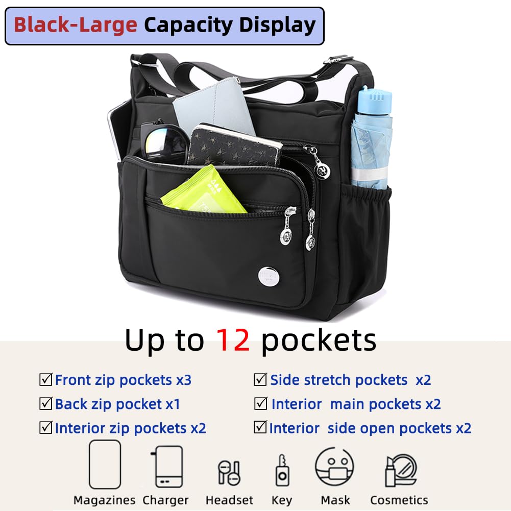 MINTEGRA Women Shoulder Handbag Roomy Multiple Pockets Bag Ladies Crossbody Purse Fashion