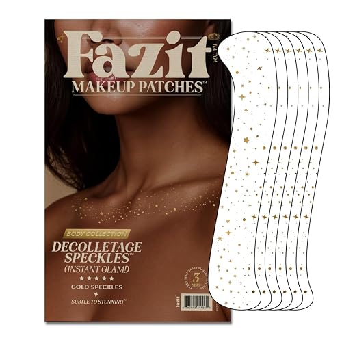 Fazit Makeup Patches - Gold Decollatage Speckles - Glow Up Make-Up Patches - Cute Glitter Makeup Accessories for Women - Cosmetic Glitter