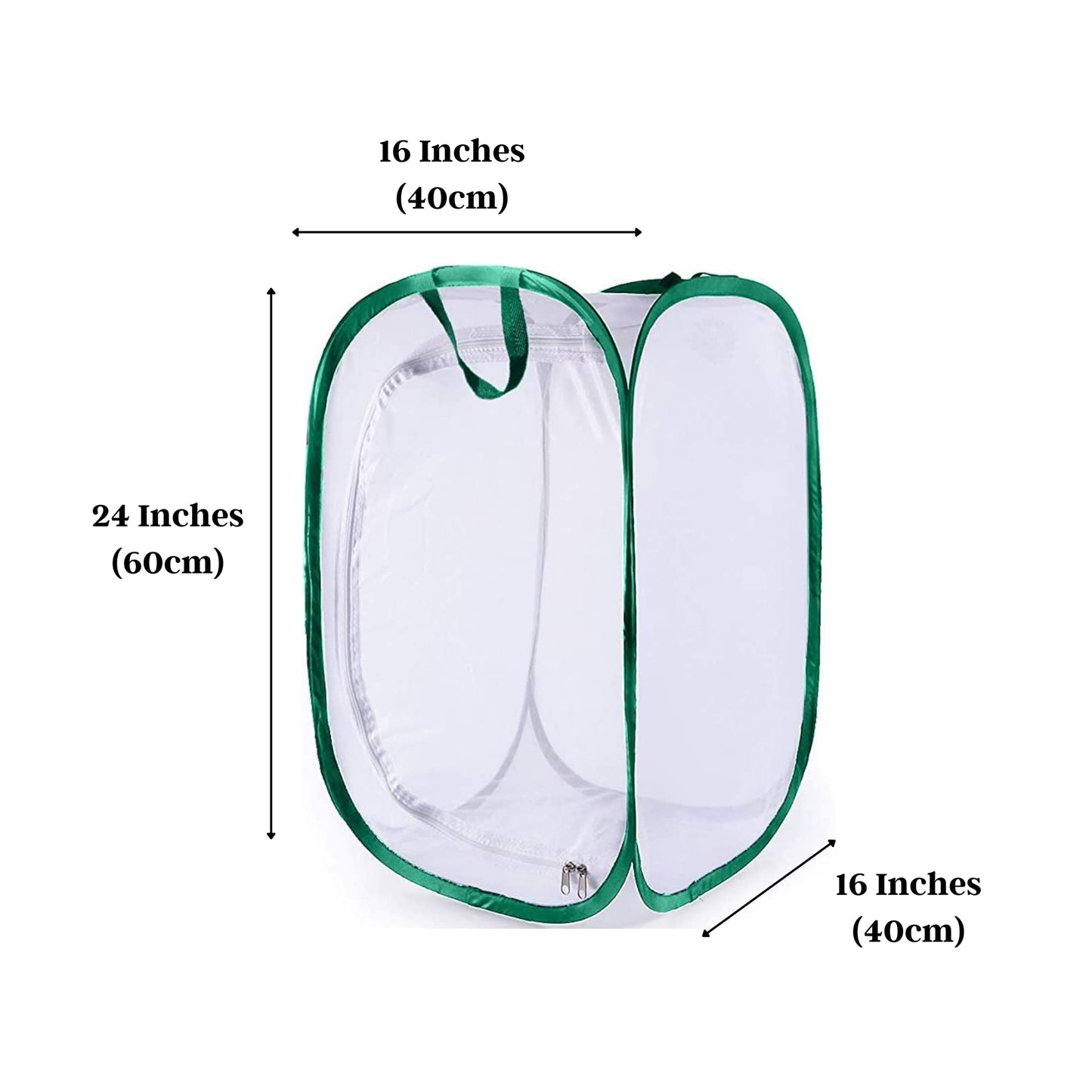 SunGrow Foldable Butterfly Habitat – 24" Cage for Caterpillars, Butterfly Farm & Insect Enclosure for Breeding Ladybugs, Dragonflies & More, Green