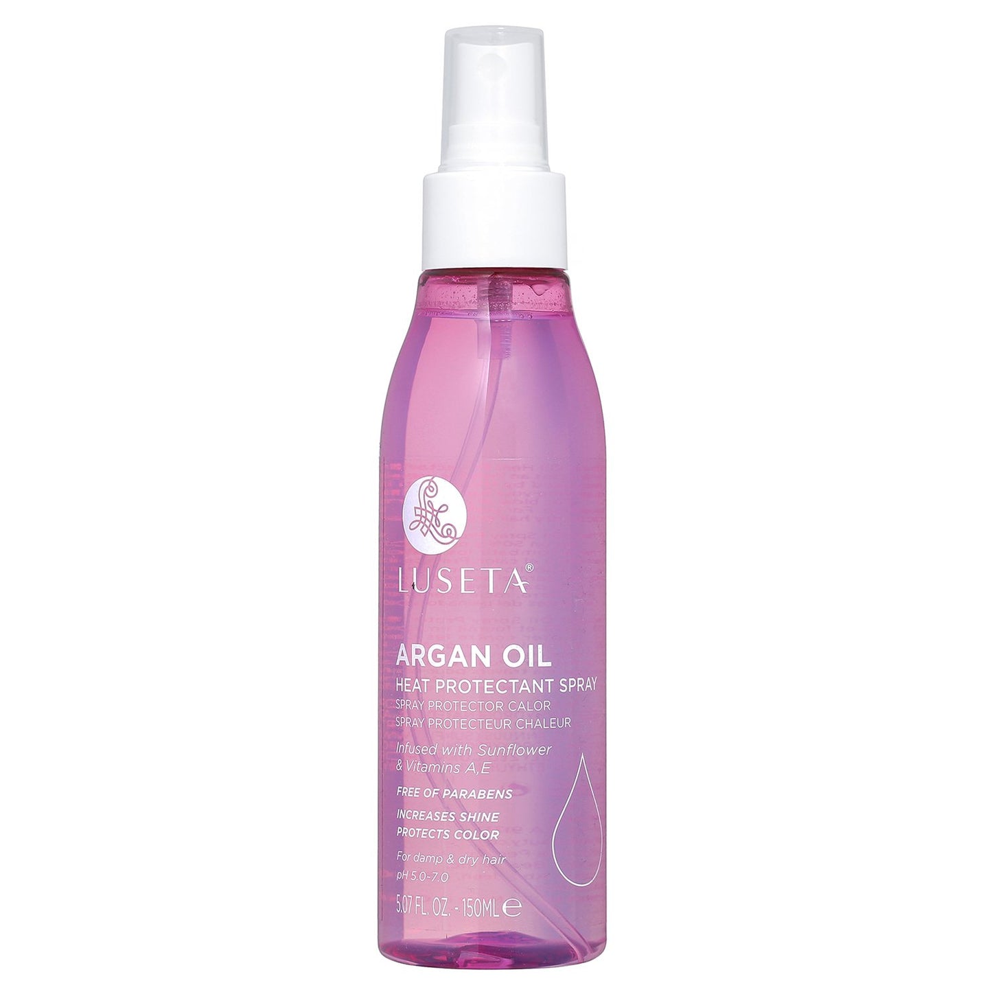 Luseta Argan Oil Heat Protectant Spray, Reduces Blow-dry Time by 50%, Provides Invisible Weightless Heat Shield to Fight Against Damage Caused by UV