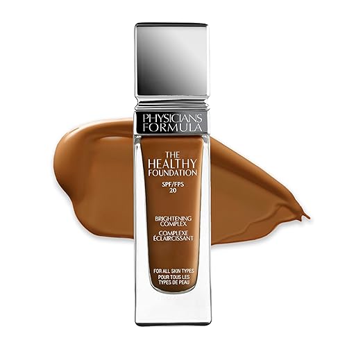 Physicians Formula The Healthy Foundation DpC1 Deep-Cool | Hydrating Liquid, Natural Finish, SPF 20 | Dermatologist Tested, Clinicially Tested