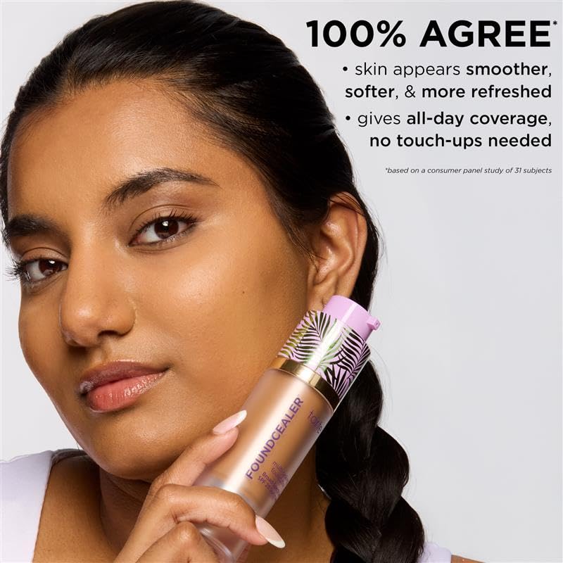 tarte babassu foundcealer dewy foundation Broad Spectrum SPF 20 Sunscreen - Foundation & Concealer in 1, Vegan Skincare Makeup, Medium Coverage, Cruelty-Free, full size, 36H medium-tan honey