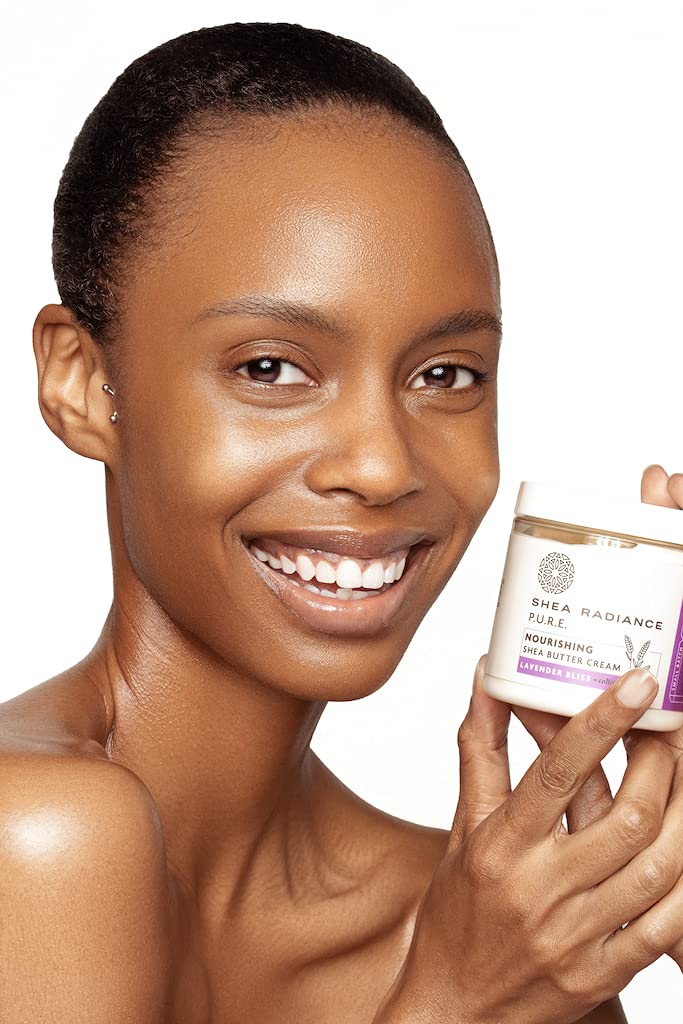 Shea Radiance P.U.R.E. Whipped Shea Butter with Colloidal Oatmeal - Whipped Body Butter Blended with Skin Soothing Oatmeal & Moisturizing Rice Bran
