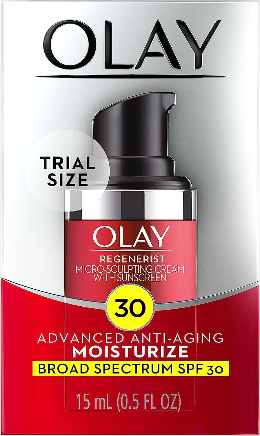 Olay Face Moisturizer Regenerist Micro-Sculpting Cream Face Moisturizer with SPF 30, Trial Size, 0.5 Ounce