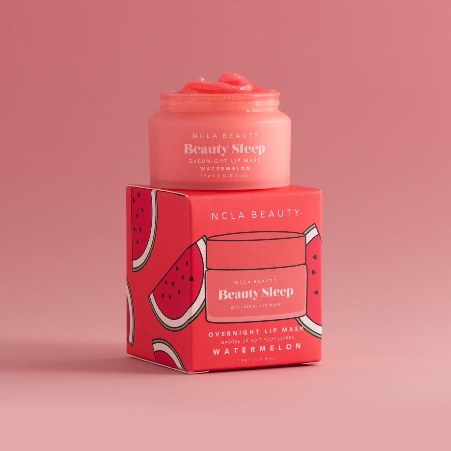 NCLA Beauty Sleep Overnight Lip Mask - Lip Mask for Women - Nourishes and Hydrates with Castor Seed Oil and Shea Butter - Watermelon - 0.5 oz