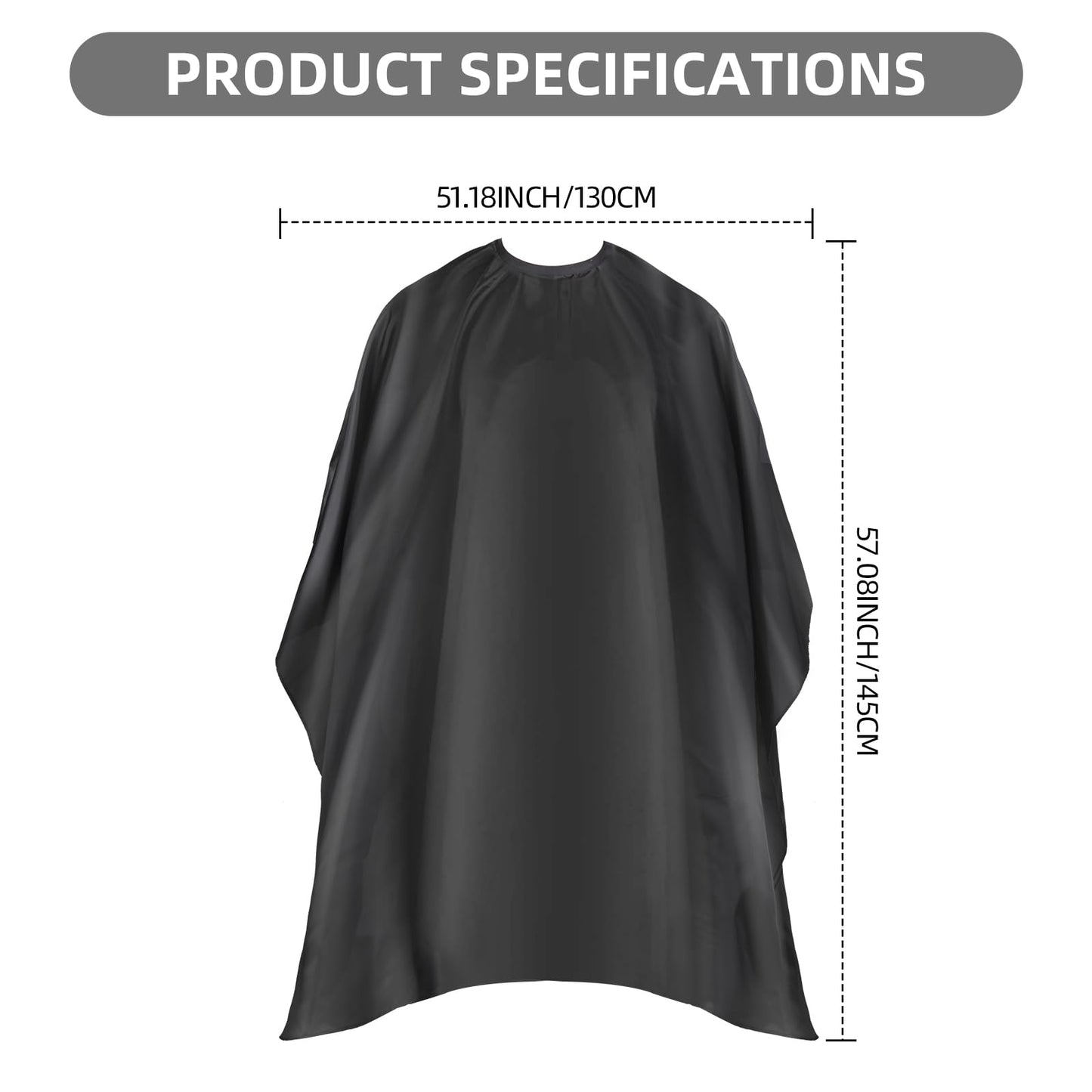 Omvoina Professional Hair Cutting Cape with Adjustable Snap Closure, Salon Barber Cape,Waterproof Hairdressing Salon Cape - 57" x 51"(Black) Beauty and Personal Care Omvoina