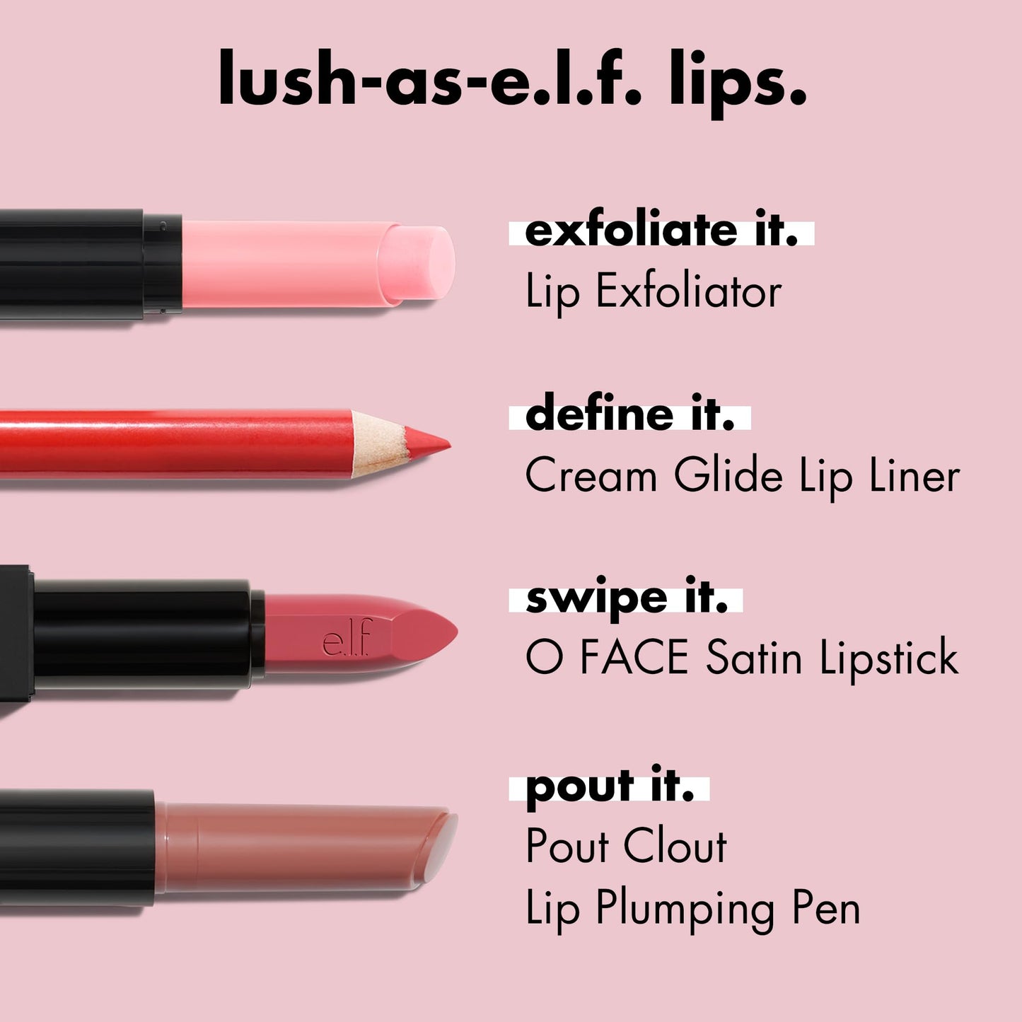 e.l.f. Cream Glide Lip Liner, Highly-Pigmented Pencil For Shaping & Sculpting Lips, Semi-Matte Finish, Vegan & Cruelty-Free, Plum & Get It