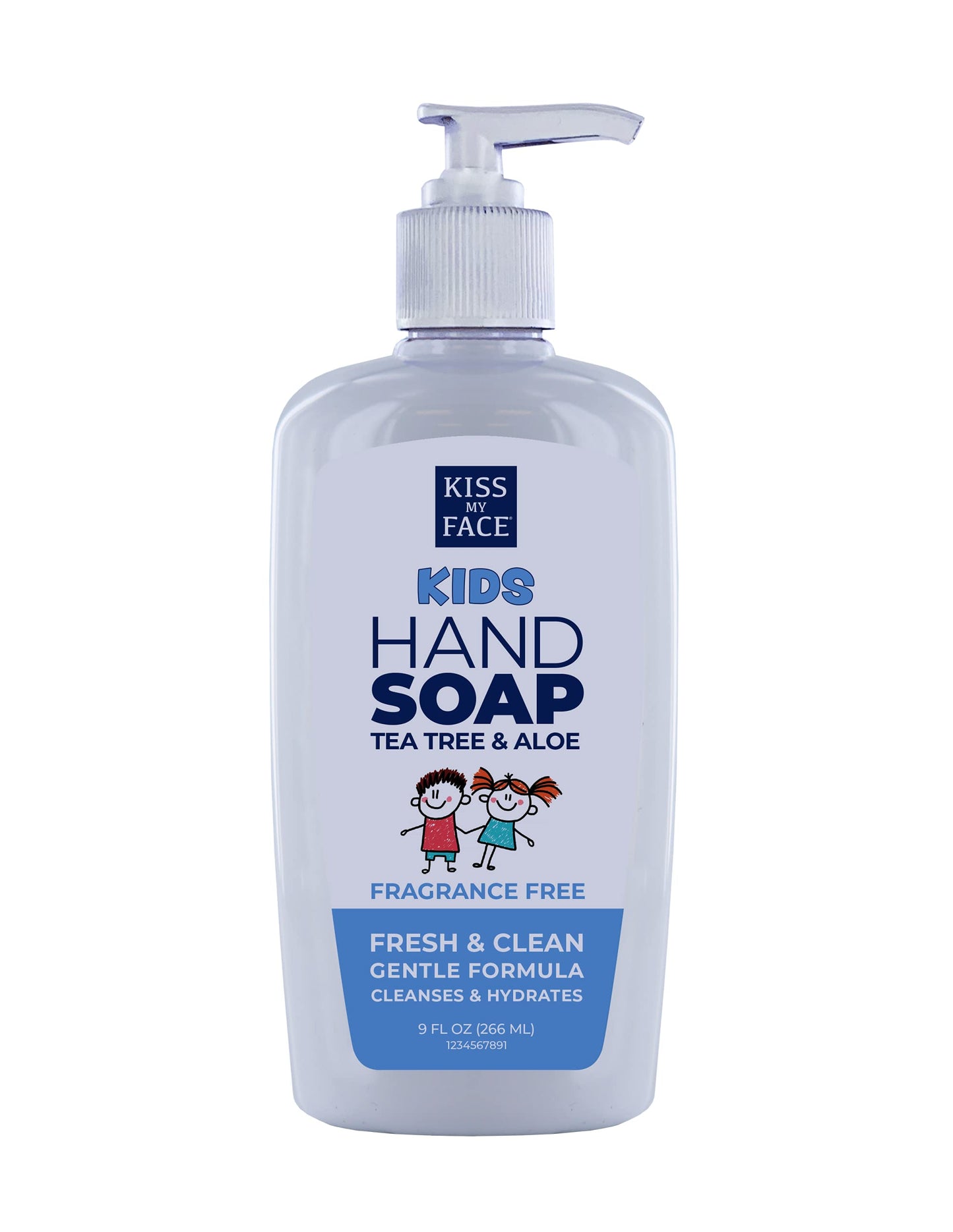 Kiss My Face Kids Hand Soap, Fragrance-Free, Cleanse And Hydrate Skin, Vegan & Cruelty-Free, Easy To Use Hand Soap Pump, Suitable For Sensitive Skin