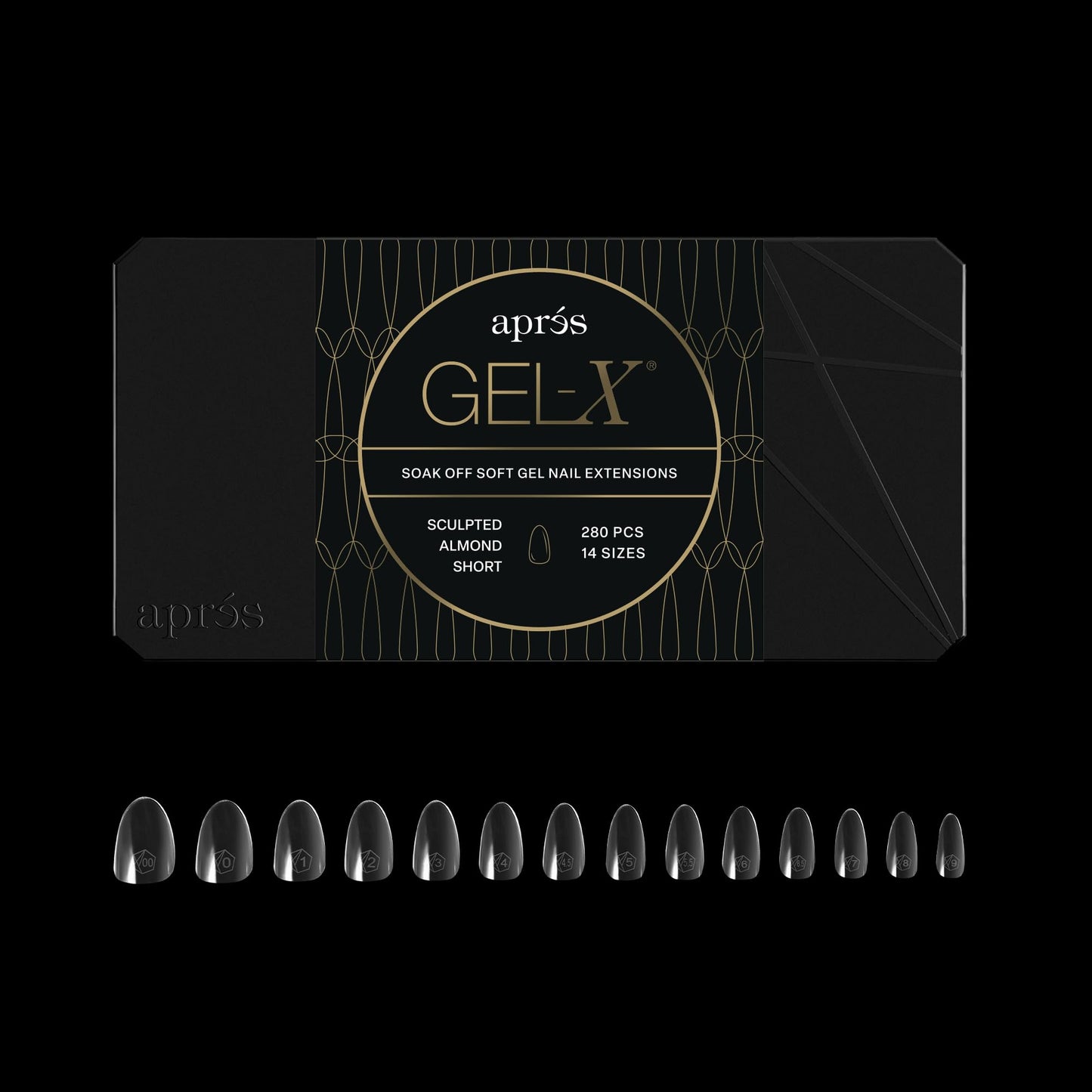 Aprés Gel-X® Almond Box of Nail Tips | 280 Gel-X Tips, Soft Tips, 14 Sizes 00-9 | Half-sizes Included (Sculpted Almond Short, 280 Count) Beauty & Personal Care APRÉS