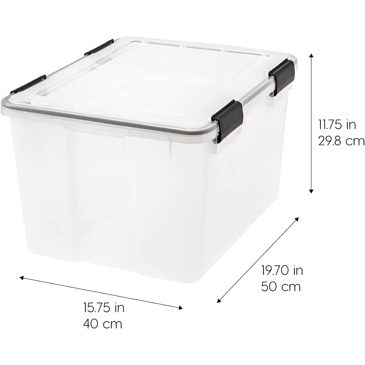 IRIS USA WeatherPro 47 Qt Storage Bins with Lids, 2 Pack, BPA-Free Plastic Gasket Box with Tight Latch and Seal, Stackable Nestable Tote Tub…