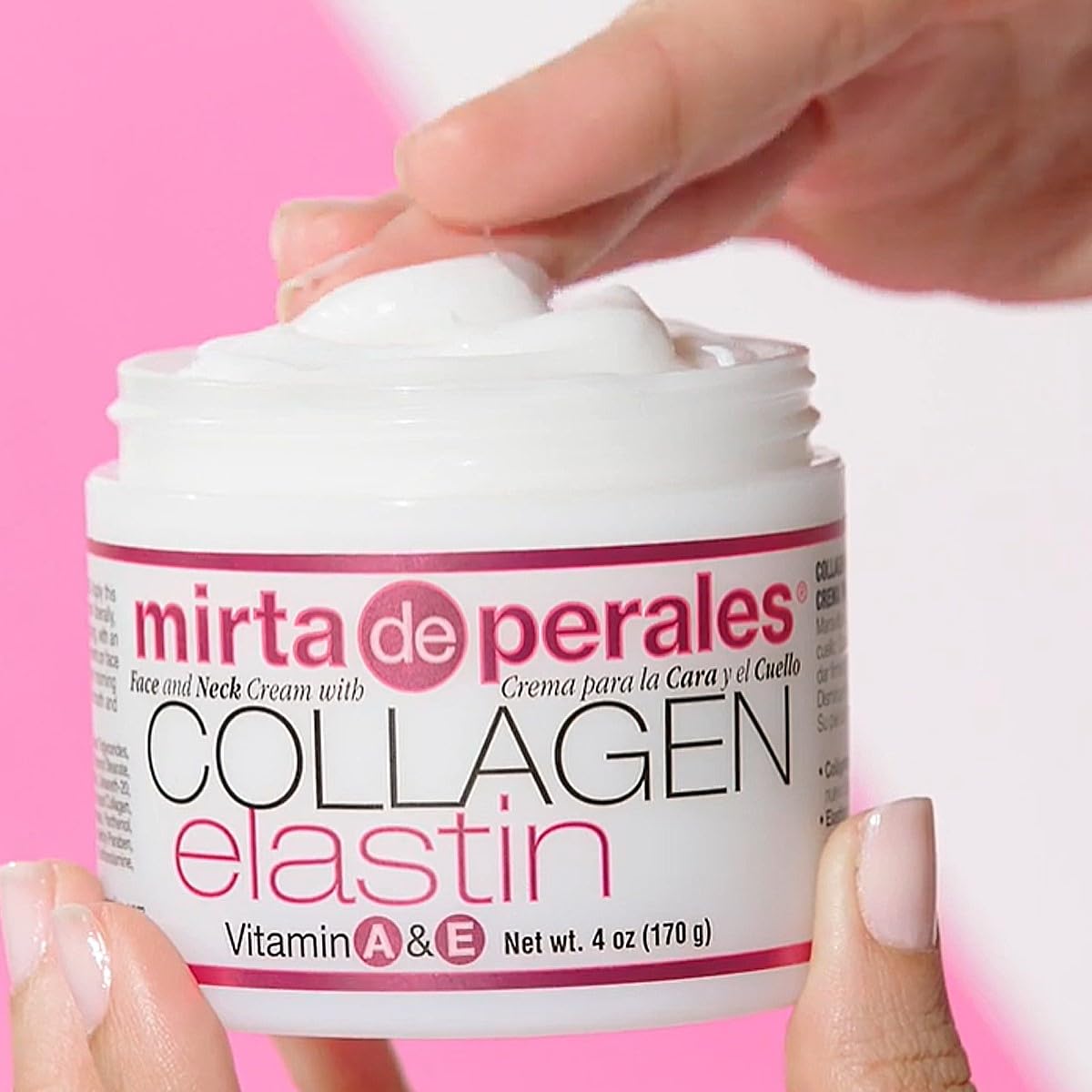 Mirta De Perales Collagen Elastin Face & Neck Cream with Vitamins A & E | Hydrating Anti-Aging Moisturizer for Firmness, Elasticity, Fine Lines
