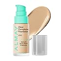 Almay Clear Complexion Foundation, Oil-Free Face Makeup for Acne-Prone Skin, Buildable Coverage, Soft-Matte Finish, Vegan, 200, 1 fl oz